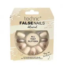 Technic Cosmetics - Uñas postizas False Nails Almond - All That Glitters