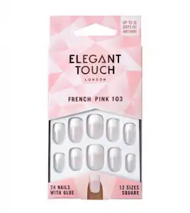 Elegant Touch - Uñas Postizas Natural French - 103: Medium Pink