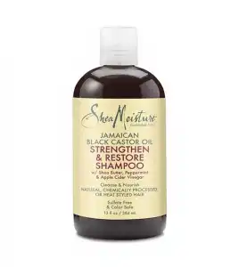 Shea Moisture - Champú Fortalece + Restaura - Aceite de ricino negro de Jamaica