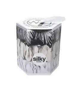 W7 - Set de coleteros scrunchies Silky Knots - Silver