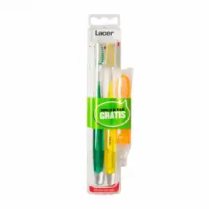 Lacer Duplo Lacer Cepillo Medio y Cepillo Viaje, 1 un