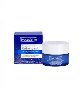 Evoluderm - Mascarilla facial de noche Anti fatiga 50ml - Ácido hialurónico y aceite de aguacate