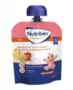 Nutribén® - Fruta And Go ! Plátano Fresa  Yogurt Natural Nutribén