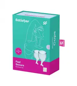 Satisfyer - Kit de copas menstruales Feel Secure (15 + 20 ml) - Azul Claro