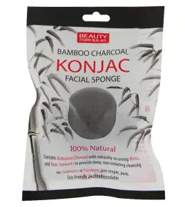 Beauty Formulas - Esponja facial Konjac con Carbón de bambú