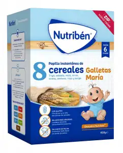 Nutribén® - Papilla 8 Cereales Galletas María