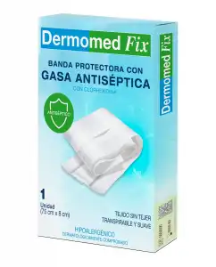 Dermomed Fix - Banda protectora con gasa antiséptica Dermomed Fix.