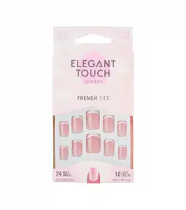 Elegant Touch - Uñas Postizas Natural French - 117: Squoval Pink