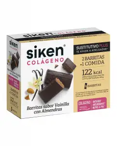 Siken® - 8 Barritas Siken Sustitutivo Plus Colageno Vainilla Siken